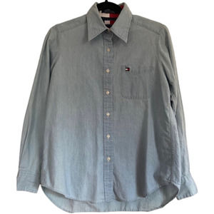 Tommy HILFIGER 100% cotton, button down jean shirt. Size 4
